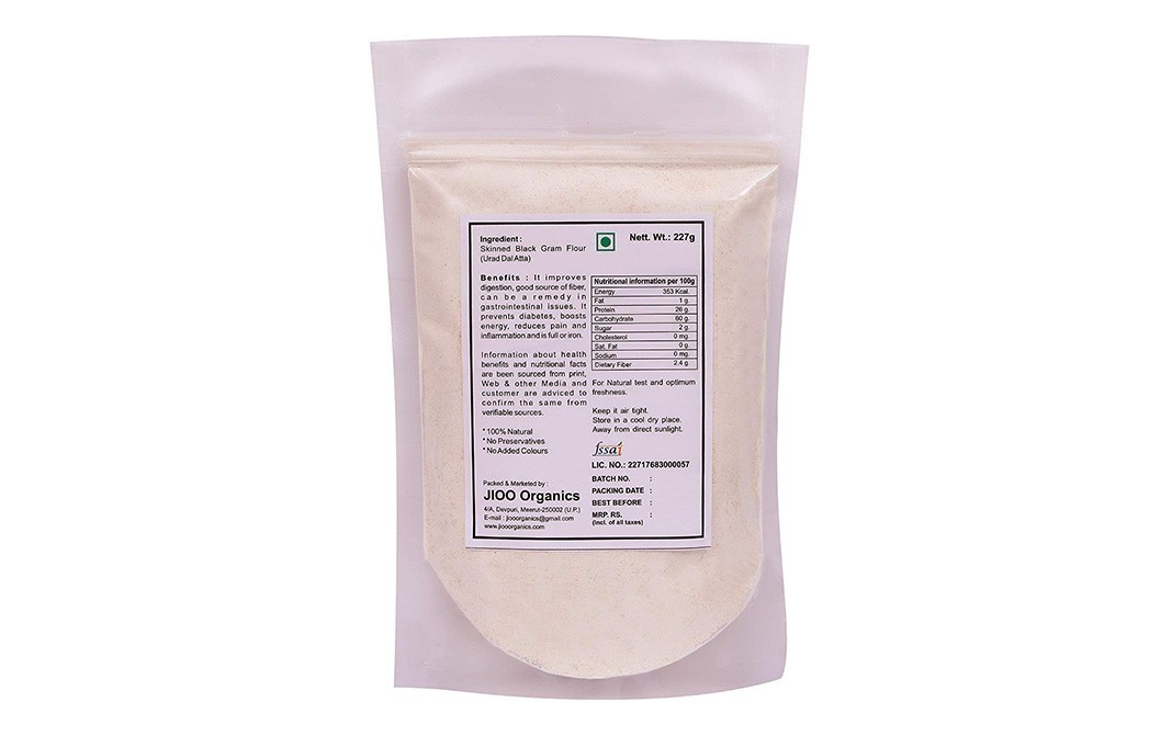 Jioo Organics Black Gram Flour (Urad Dal Atta)   Pack  227 grams